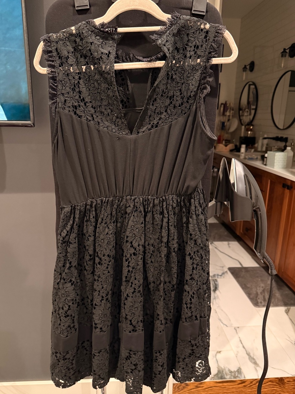 Black tape cocktail dress